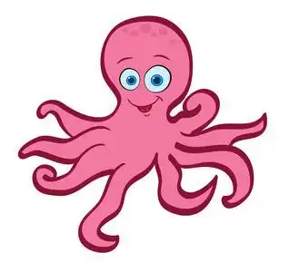 孤立的卡通章鱼照片