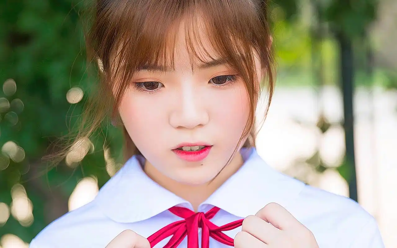 jk制服美女甜美写真高清图片桌面壁纸