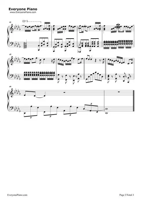 不完美小孩-tfboys五线谱预览3