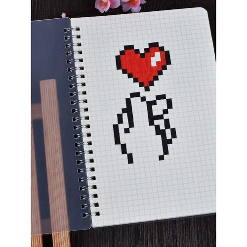 像素画网格本韩版b5手帐本子a5加厚记事本网红手账格子笔记本学生