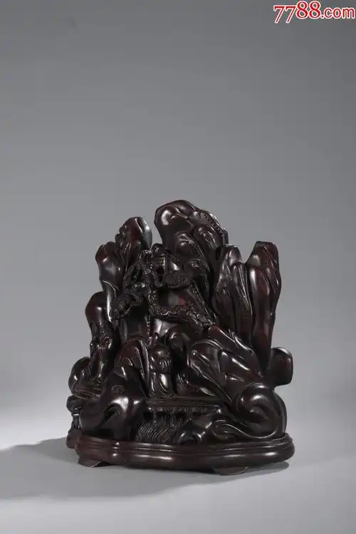 小叶紫檀木人物故事山子摆件