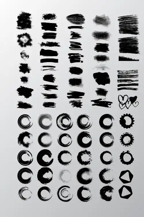 毛笔笔触笔刷矢量素材 图片模板素材免费下载,图片编号4605526_搜图12