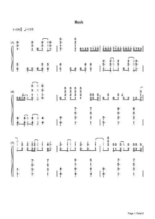 mask-dream钢琴谱钢琴简谱_dream__流行钢琴双手简谱_钢琴谱|钢琴