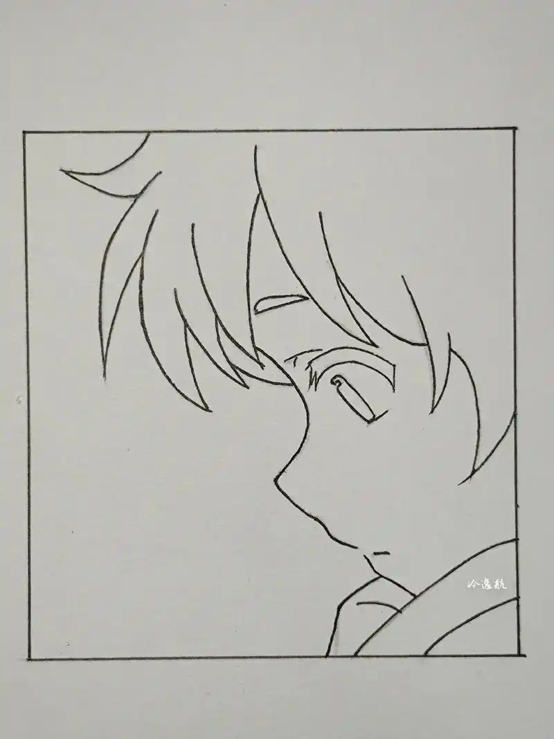 动漫人物头像男绘画#图文伙伴计划 #绘画过程 #简笔画 @转 - 抖音