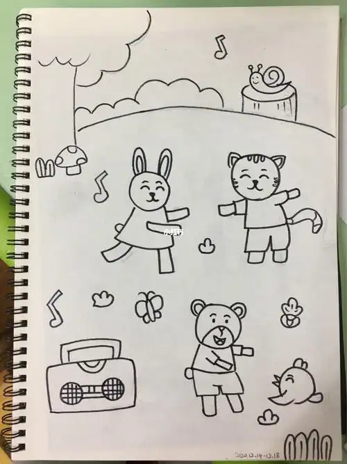 动物音乐会幼儿教师每周一画15