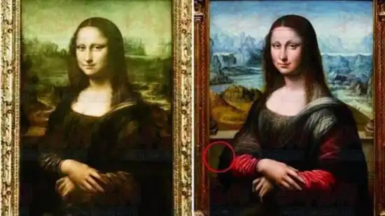 两个蒙娜丽莎重叠恐怖图片