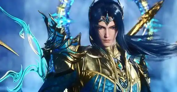 在斗罗大陆动画中,唐三正在进行最后的海神第九考,而且新海神的形象也