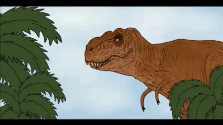 哥斯拉踩死棘背龙秒杀霸王龙恐龙动漫特效