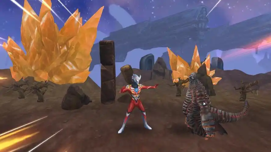 奥特曼格斗超人:爆炎欧布奥特曼,对战ex熔岩雷德王!