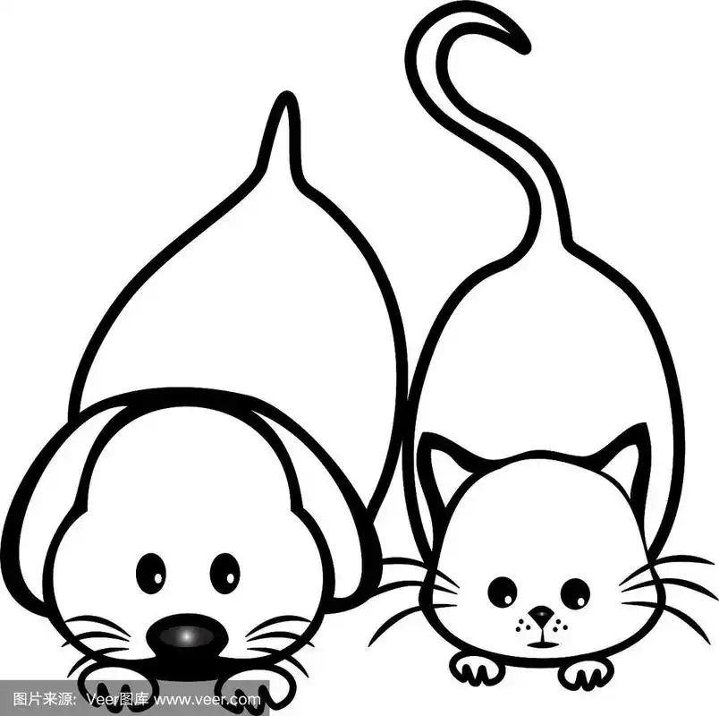 猫和狗的剪影标志