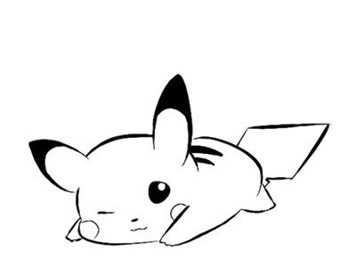 趴着的皮卡丘简笔画