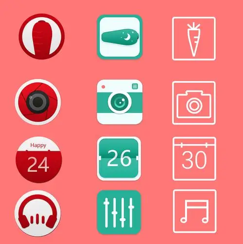 图标-小清晰-萝卜,相机,日历