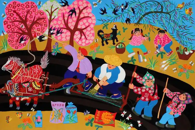 《播种》郭丽华黑龙江省哈尔滨市宾县优秀作品宾县农民画创作是伴随着