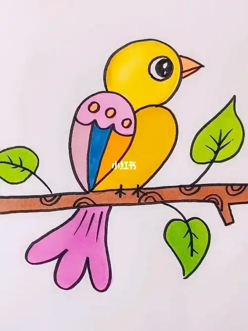 简笔画 儿童画简笔画春天去哪玩中国小鸟简笔画步骤分解彩色教程小鸟