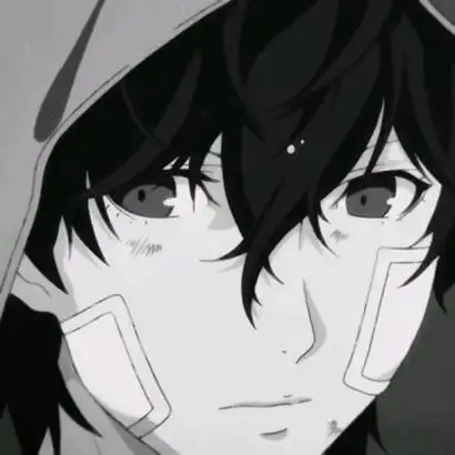 黑白动漫伤感男生头像