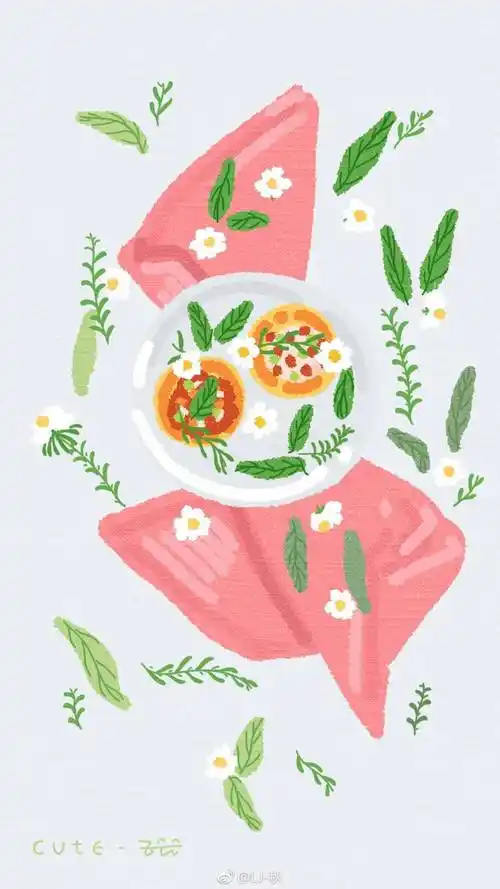 q萌美食手帐素材插画手绘彩绘头像壁纸