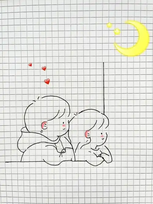 情侣简笔画教程27100
