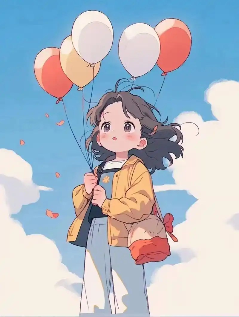 可爱风|卡通气球女孩头像