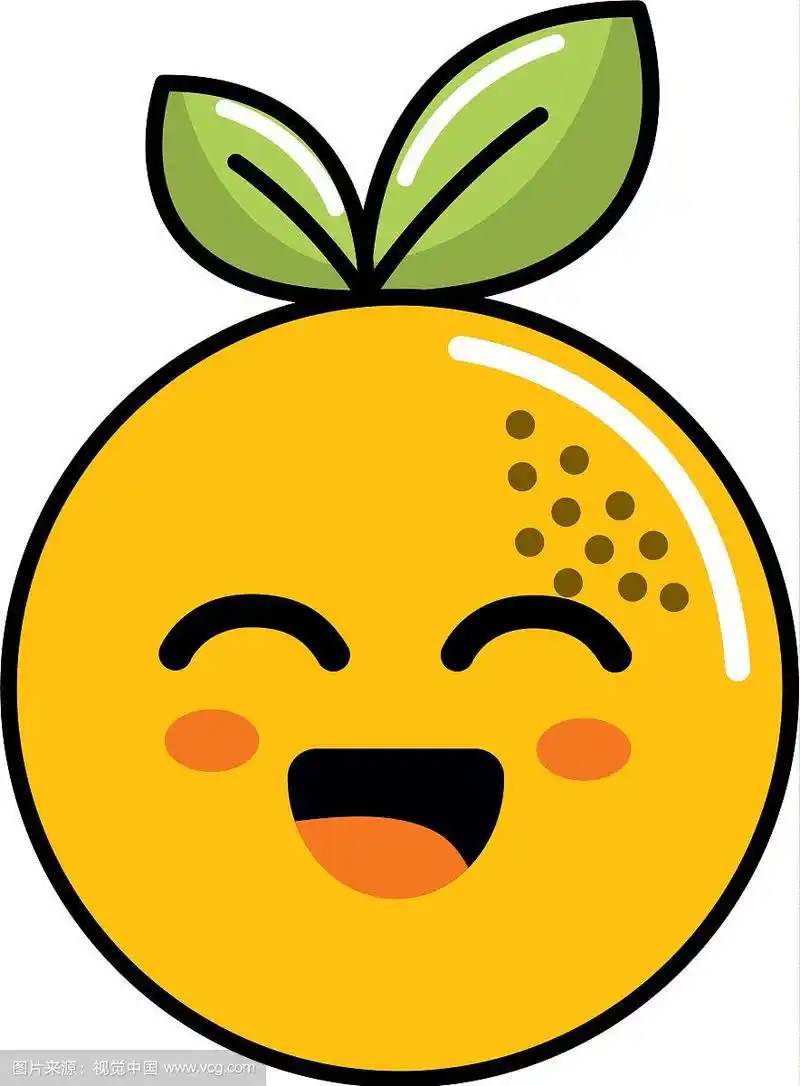 可爱的好快乐的橘子水果