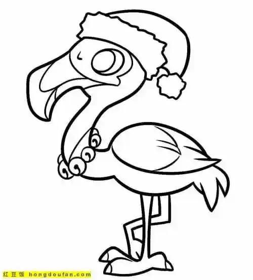 动物园的漂亮女士11张优雅迷人的火烈鸟卡通涂色图片