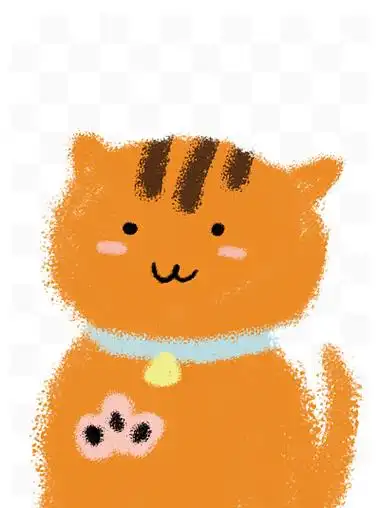 可爱动物橘猫手绘插画儿插