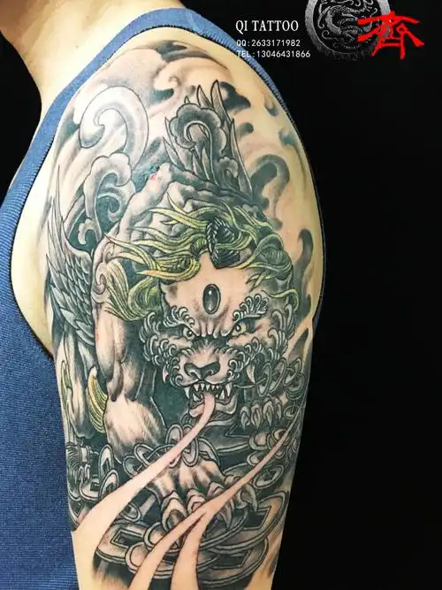 大臂貔貅_纹身图案手稿图片_那年俺十八的纹身作品集