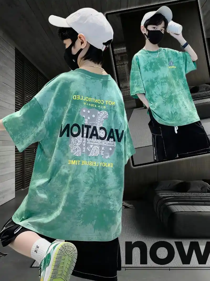 时尚扎染工艺短袖t恤
