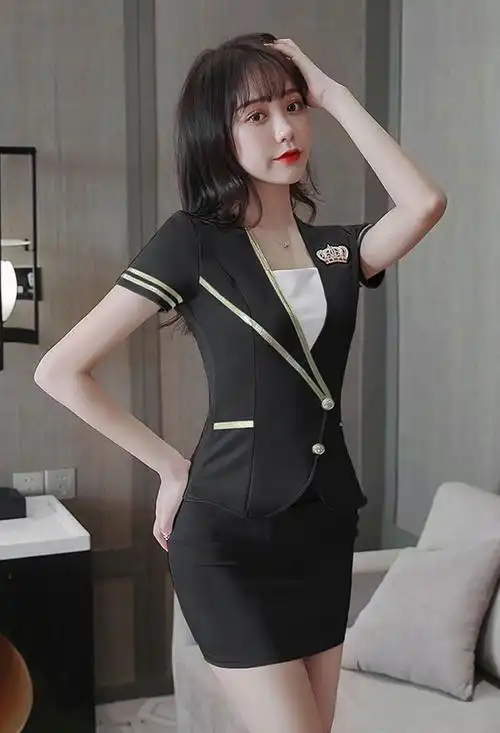 技师工作服套装性感女夜店足疗新款足浴工作服女套装夏