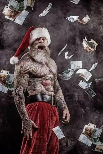 史上最硬核圣诞老人全身94的地方有纹身