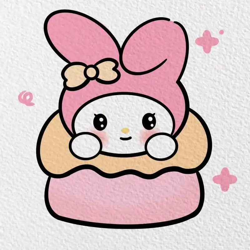 简笔画|【美乐蒂】(附过程)98 98 98 【用具】 44p - 抖音