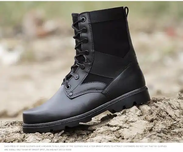 真皮高帮07作战靴军靴男女特种兵户外沙漠战术靴登山靴单靴子钢头