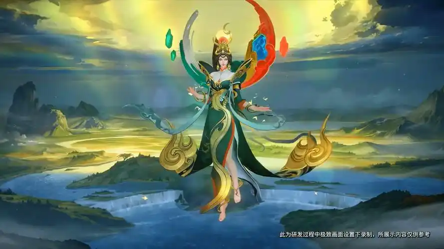 王者荣耀:女娲传说皮肤特效曝光,大地之母手举五色石飞升补天_模型