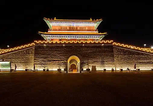 石家庄市,正定古城夜色