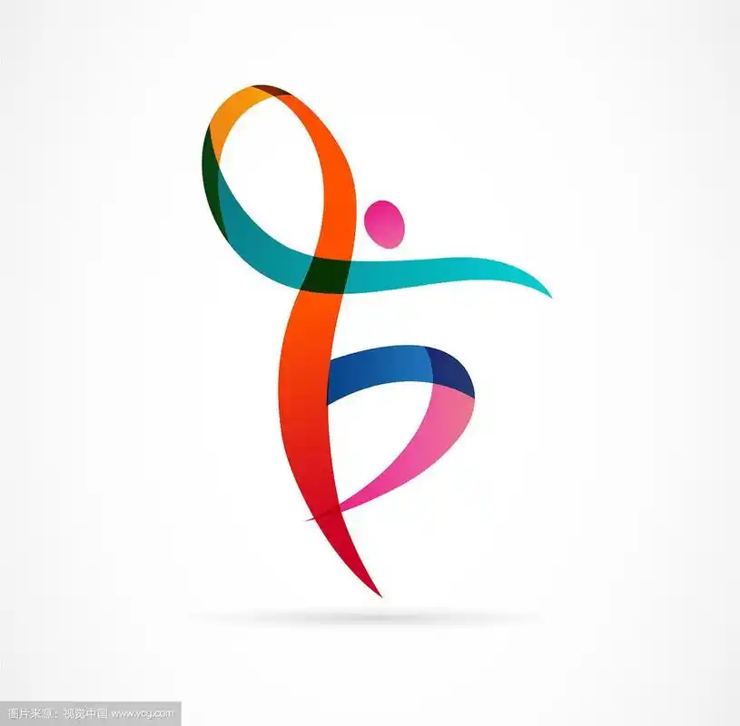 抽象人体形象标识设计健身馆健身