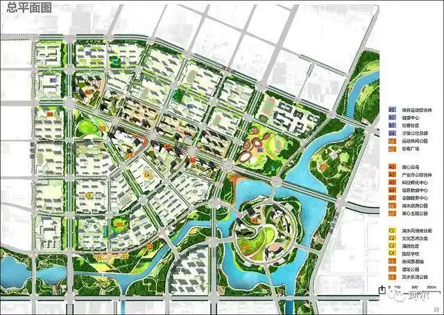 郑州高新城核心板块总体平面示意图