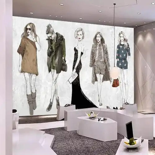 店定制女装模特工作室服装布墙无缝装饰商场时尚个性背景