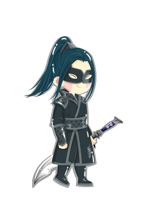 中国风可爱古代男性杀手插画元素图片