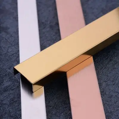 定制直角包边线条 不锈钢u型玫瑰金装饰条 7字型条不锈钢金属卡条