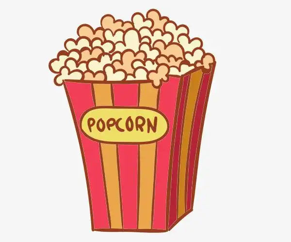 手绘香脆的爆米花