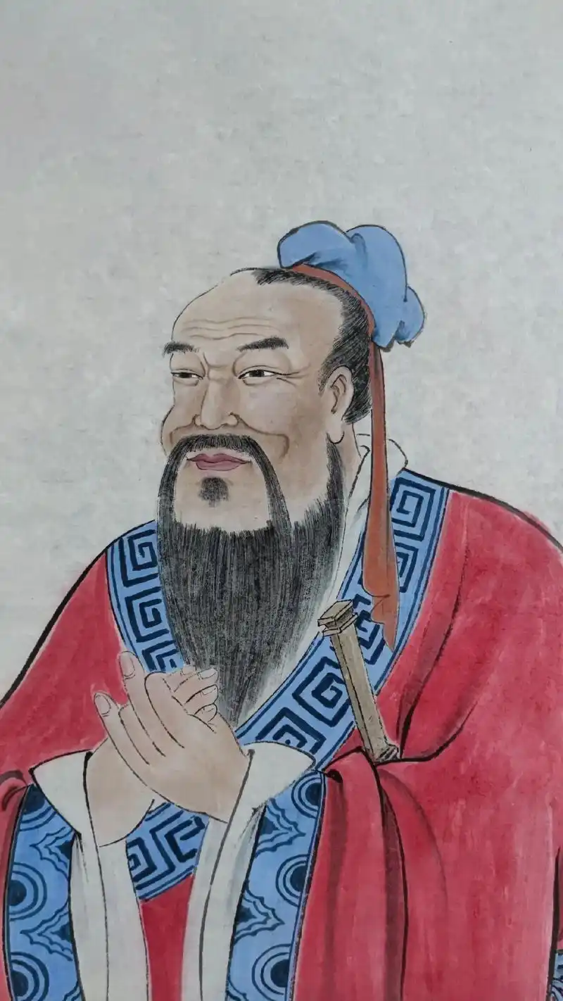 孔子画像.#纯手绘 #人物画 #道教 #国画 #书画 - 抖音