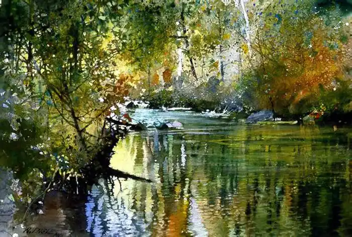 【丸子小坞】来自美国水彩画者: nita engle .水彩,写意,风景,小清新.