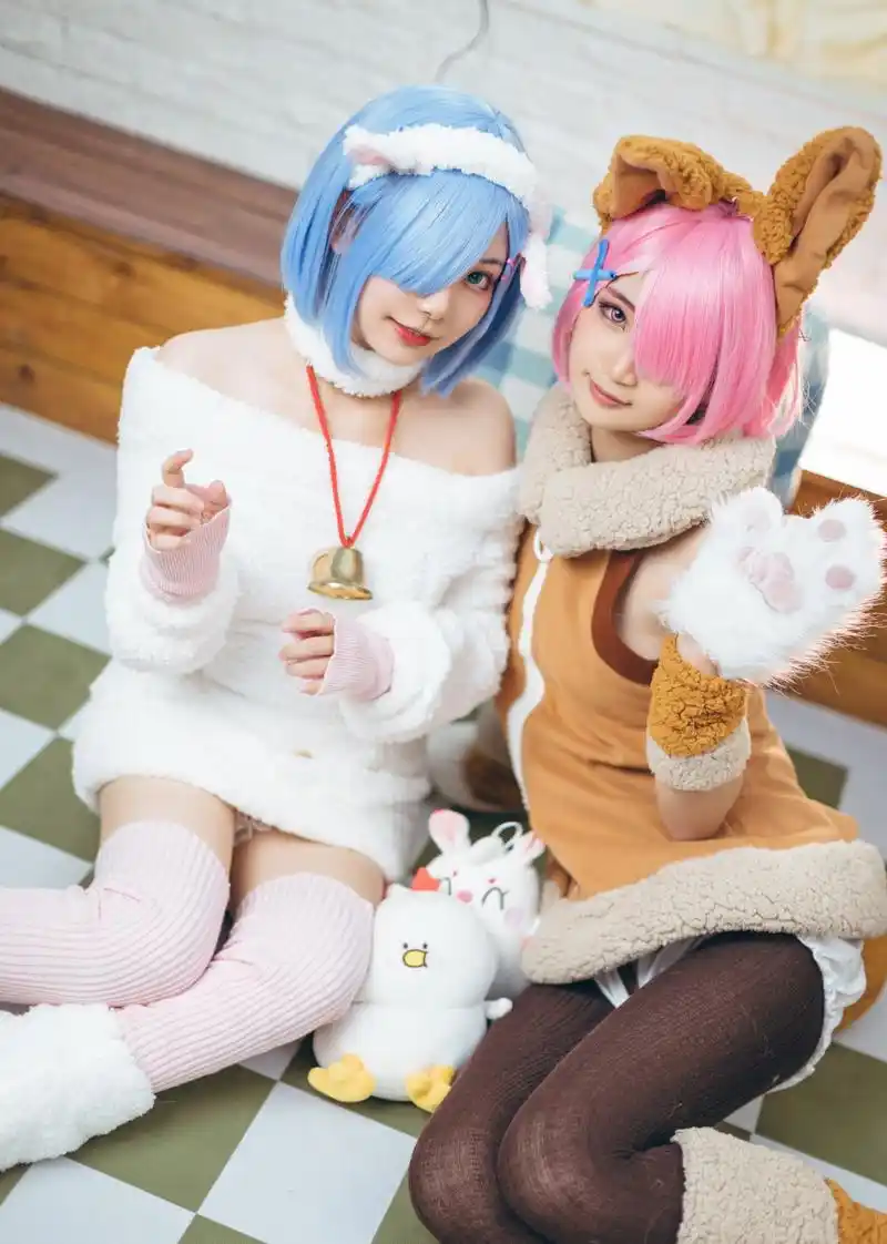 绵阳雷姆与兔兔拉姆cos,这么可爱的"双倍快乐",我爱了