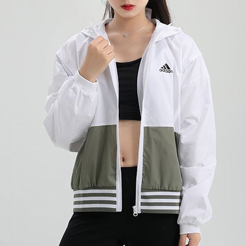 adidas阿迪达斯女装上衣 2020秋季新款运动服跑步训练透气时尚拼接