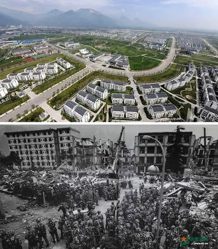 震后十年十张对比图带你走进震区群众重建的家园