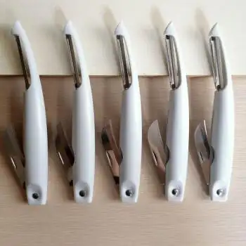 马蹄削皮多功能专用刀荸荠神器不锈钢苹果皮器土豆刨皮刀白色5个