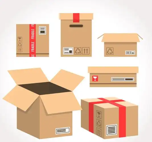 6款创意包装纸箱矢量素材