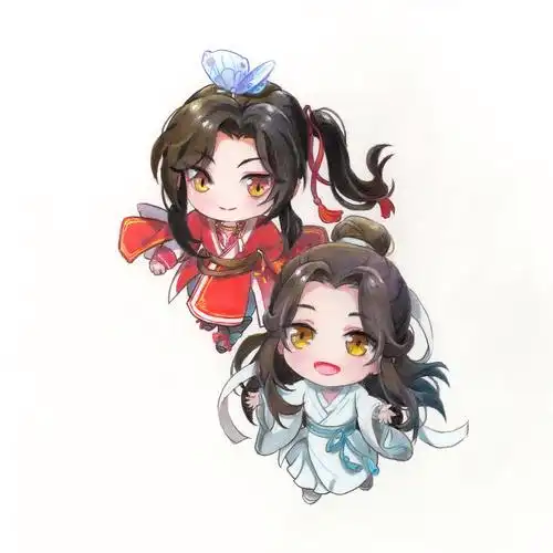 彩铅手绘天官赐福q版人物