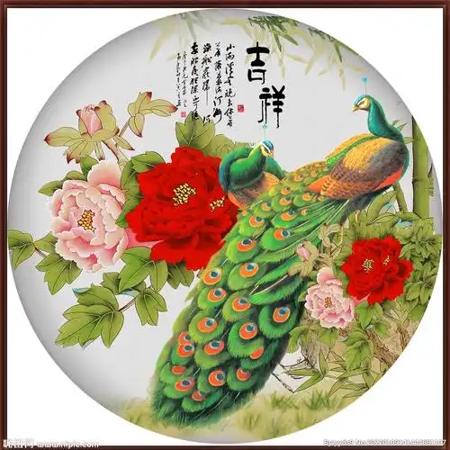 牡丹孔雀图图片