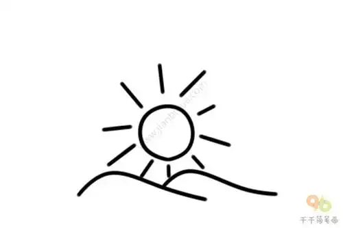 冉冉东升日出简笔画
