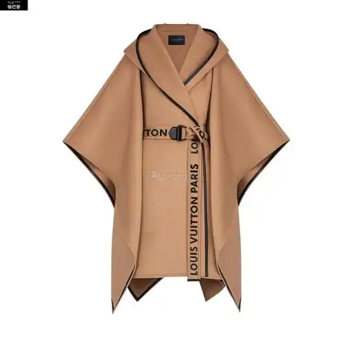 【包邮包税】 lv路易威登 21年秋冬 女士 大衣 系带连帽斗篷大衣 1a8